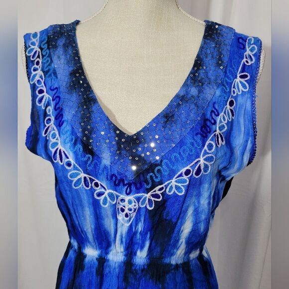 Vintage tie dye embroidered dress - Picture 6 of 9
